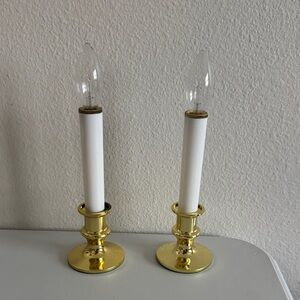 Elegant Gold and White Candle Holders